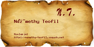 Némethy Teofil névjegykártya